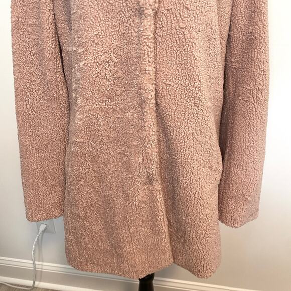 Rachel Zoe Boucle Teddy Coat In Blush Pink Size Large - Picture 4 of 9